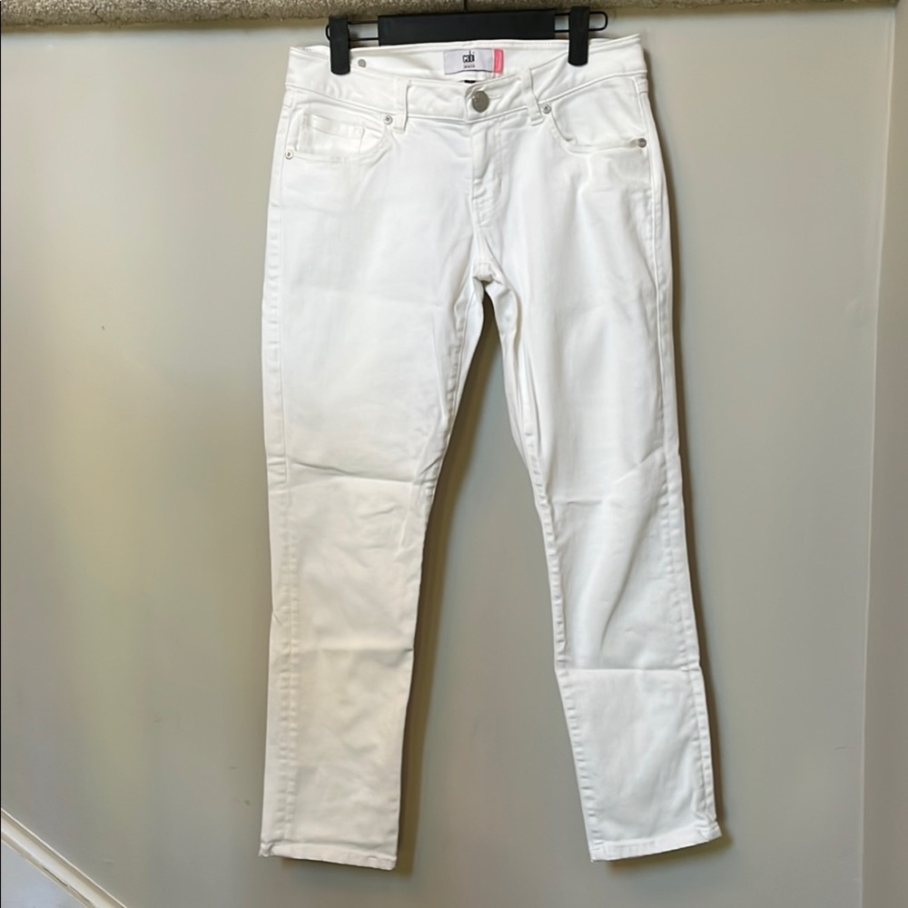 CAbi White Straight Leg Jeans Classic Denim